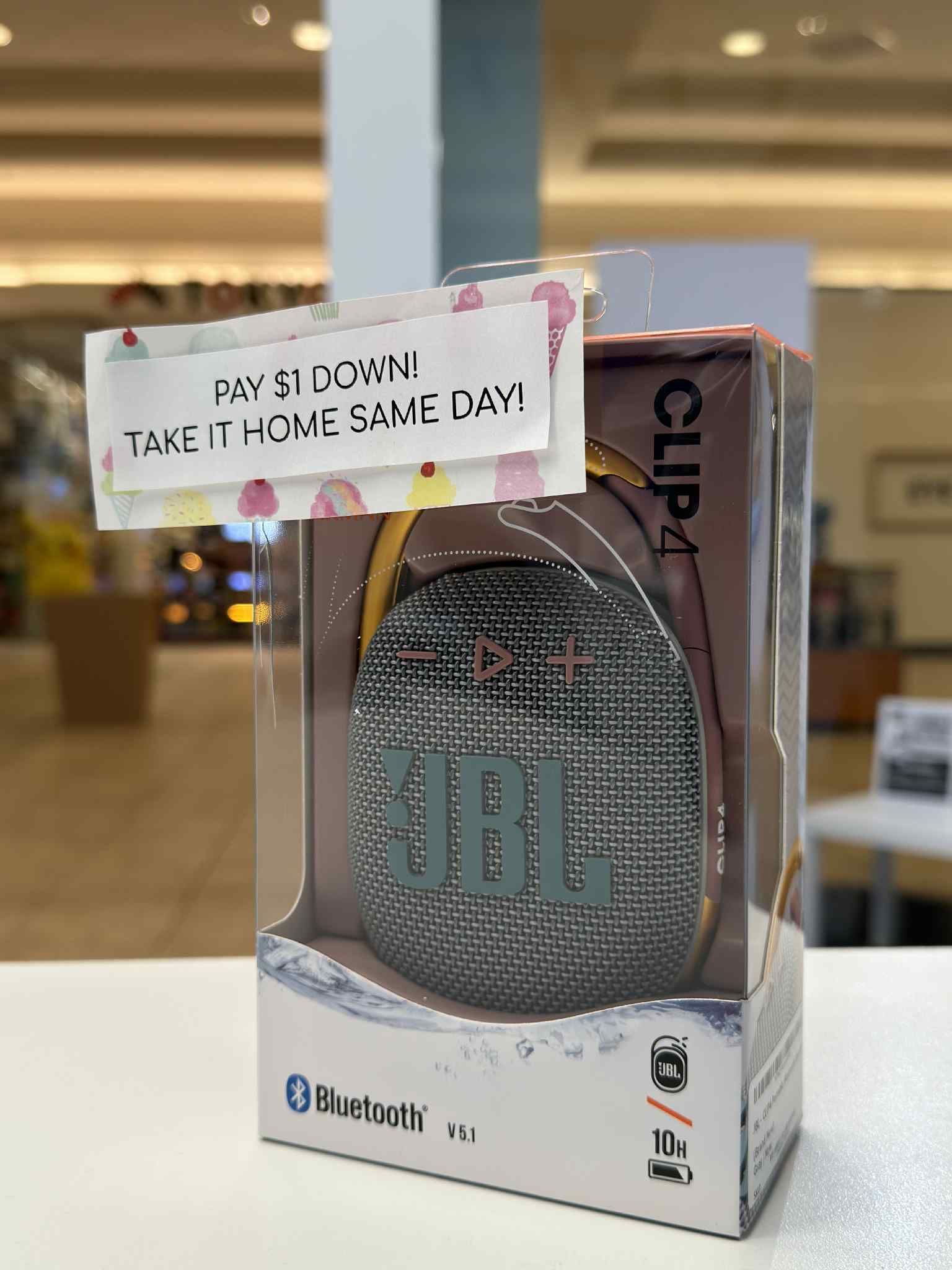 JBL - CLIP4 Portable Bluetooth Speaker (Brand New) - Pay $5 DOWN AVAILABLE - NO CREDIT NEEDED
