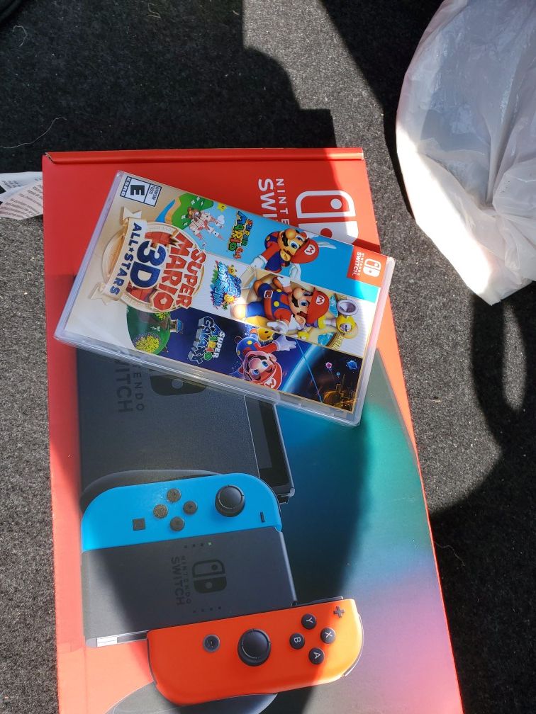 Nintendo switch and super mario game