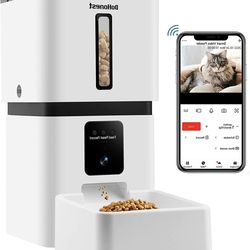 Automatic Cat Feeders with Camera, 8L Smart 5G WiFi Dog Feeder 1080P HD Video Night Vision 2-Way Audio APP Control