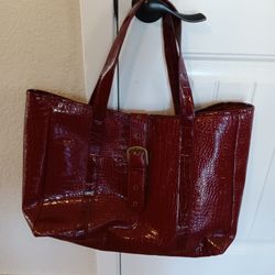 Large Burgundy Tote Bag