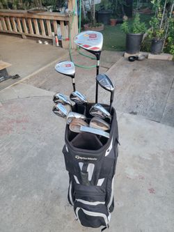 Taylormade Burner Golf Club Set Stiff Flex Right Handed W/TaylorMade Cart Bag