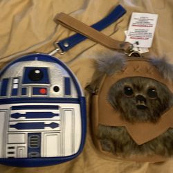 Loungefly Disney Parks Star Wars Ewok or R2D2 Wristlet Purse Belt Loop Bag NEW