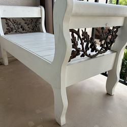 Solid Wood Bench With Iron Detail