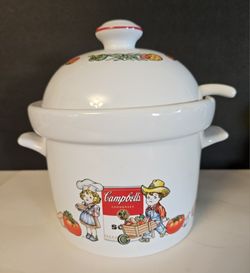 Vintage 1996 CAMPBELLS 1.5 Q SOUP TOURINE eith Lid/Ladle 