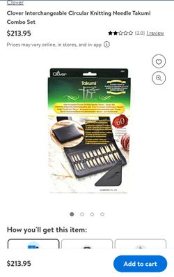 Clover Takumi Bamboo Interchangeable Circular Knitting Needle Set.