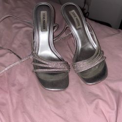 Steve Madden Silver Rhinestone Heels