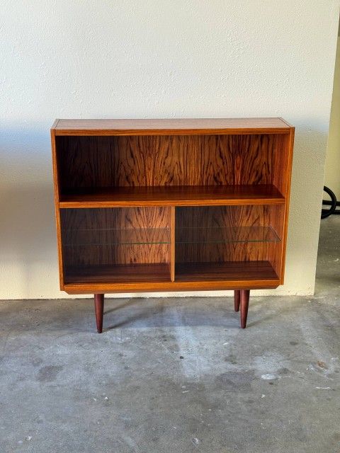 Vintage Danish Rosewood Display Cabinet - 1960s Mid-Century Modern Bookcase