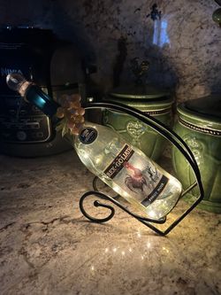 Lighted Wine Bottle And Holder