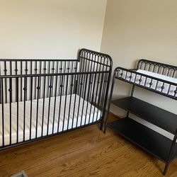 Bronze Crib And Changing Table Set