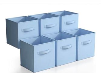 6 Light Blue Storage Cubes