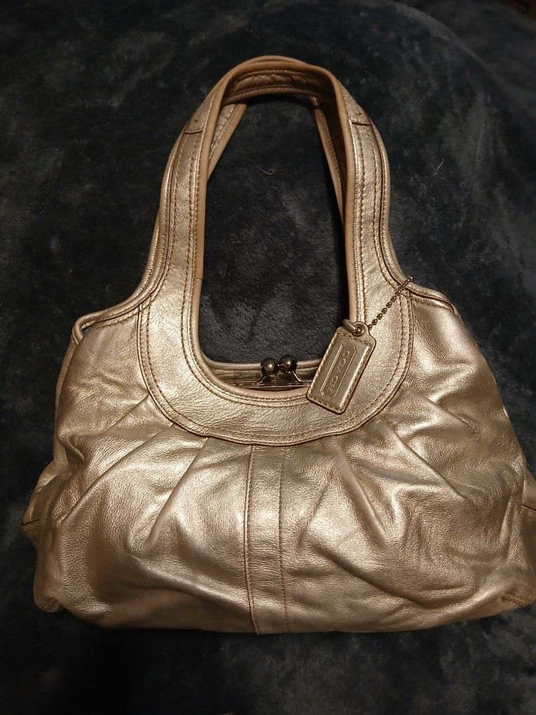 Coach Rare Vintage Metallic Shoulder Bag