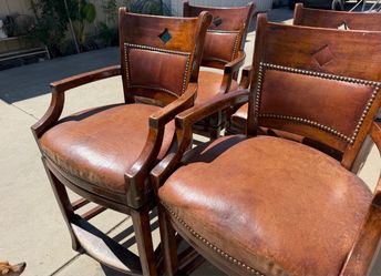 4 Leather Barstools