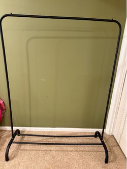 Black metal clothing rack