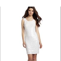 Bcbgmaxazria White Nina Sequin Dress