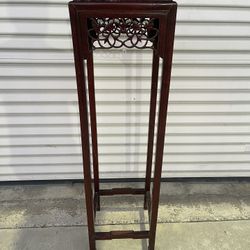 Chinese Carved Rosewood Stand Pedestal