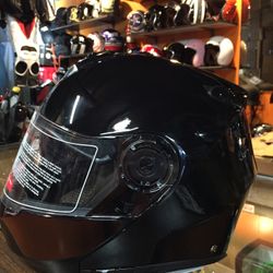 New Black Dot Flip Up Dual Visor Motorcycle Helmet Modular 
