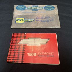 1969 Chevrolet Full-Size Car Owners Operator Manual With Plastic Cover Impala Caprice