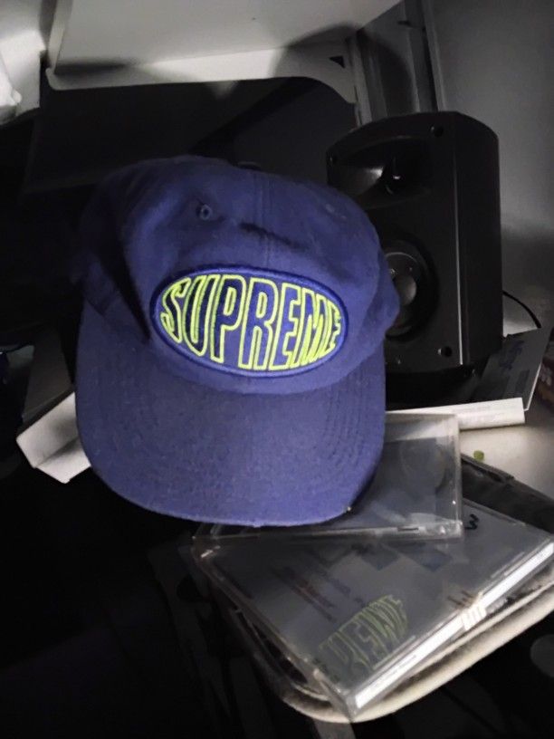 Supreme Hat - Blue & Reflective Neon Logo