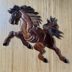Wooden Puzzle Piece Horse Wall Art