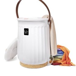Towel Warmers Bucket,20L Large Hot Towel Heater with Wood Handle,Luxury Luxury Heater with Display,Child Safety Lock for Hot Tub,Bathroom,Spa