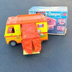Barbie Vintage 1970 Mattel Doll 70s Toy COUNTRY CAMPER & Foldout w/Box