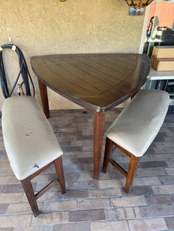 Bar Height Triangle Table with 2 Benches FREE