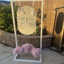 Wedding quinceanera Birthday party decoration  welcome sign $120 obo Flowers not included 