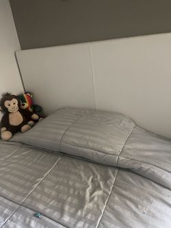 Full White Leather Bed