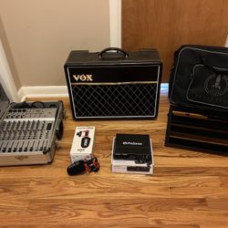 Vox AC10C1 Tube Amp, Rode Mic, Pedalboard, Mixer & More