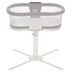 HALO BassiNest Swivel Baby Bassinet Luxe Series Dove Grey Tweed