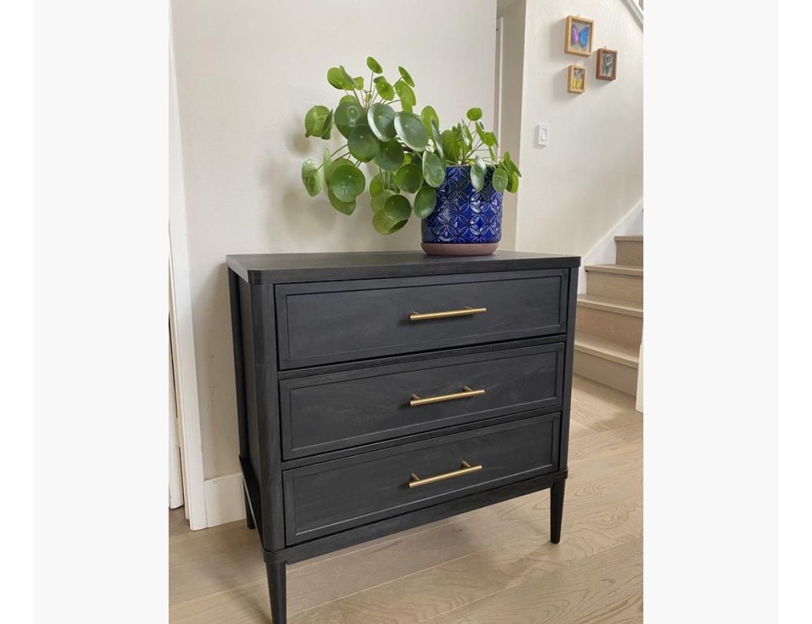 Better Homes & Gardens Oaklee charcoal Gray 3 Drawer. Nightstand