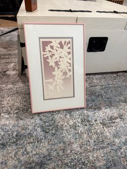 Framed Floral Art Print Pink Frame
