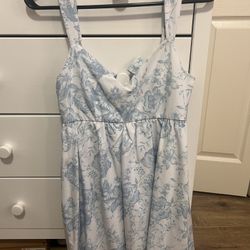 Blue Flower Mid Dress