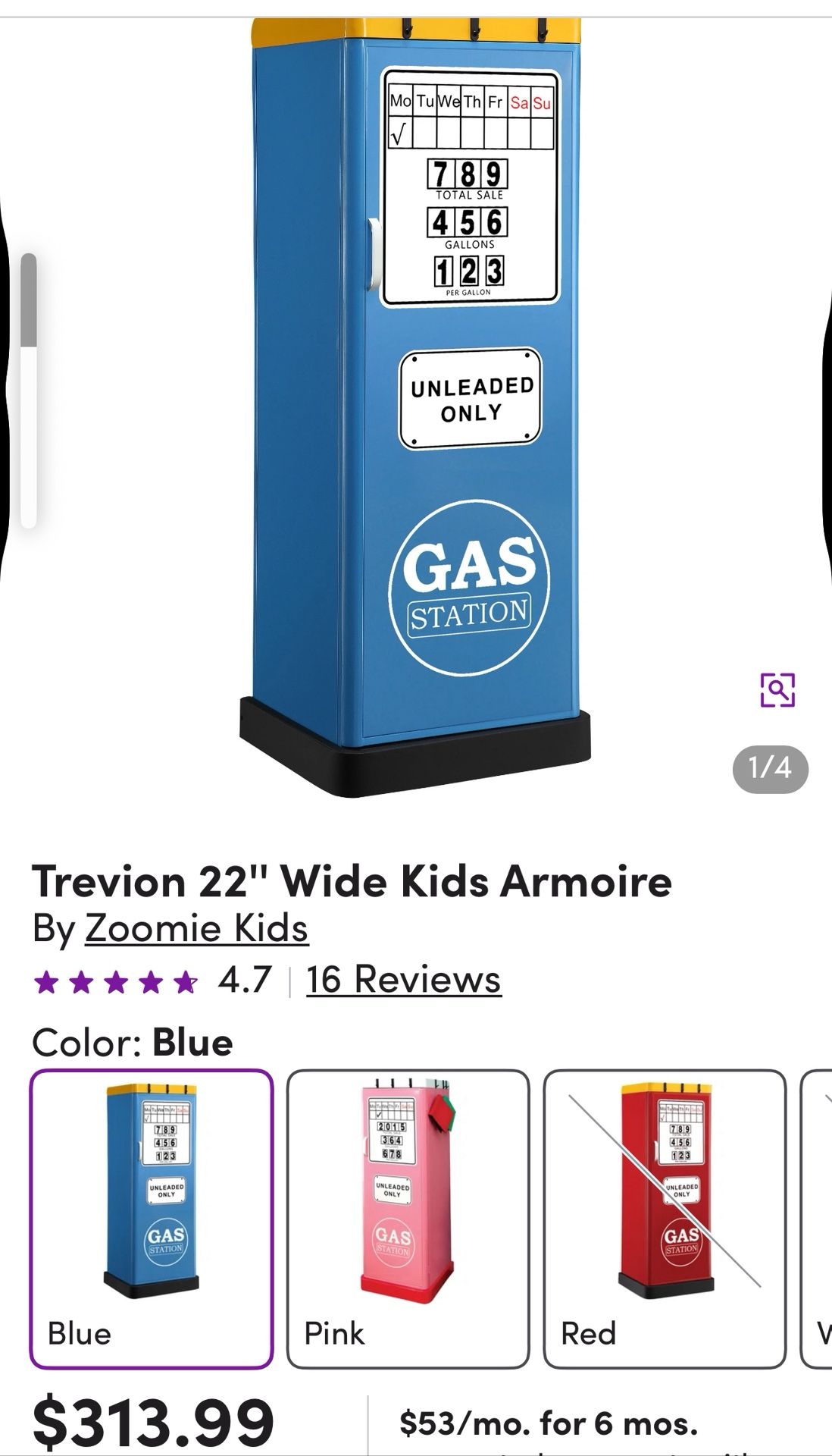Trevion 22" Wide Kids All Metal Armoire/Locker!!