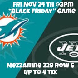 New York Jets Vs Miami Dolphins 11/24/23 Black Friday for Sale in