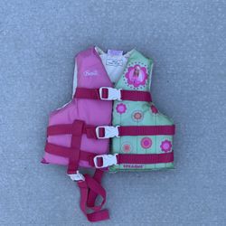 Youth Barbie Life Jacket Pink And Green 