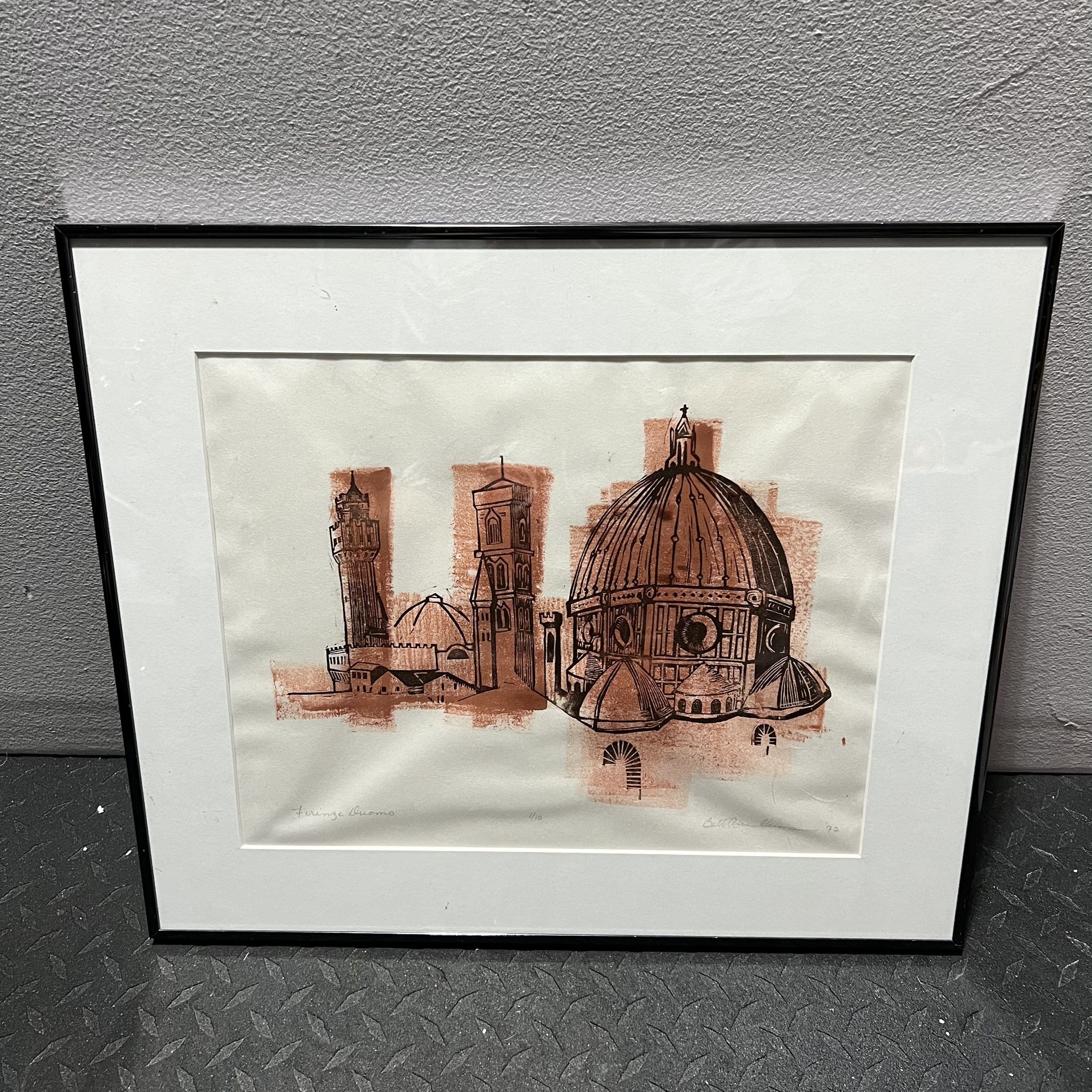 Vintage 1970s Art Painting Florence Cathedral (Duomo) 20x17