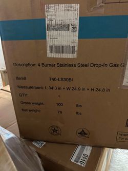 4 Burner Stainless Steel Drop-In Gas Grill