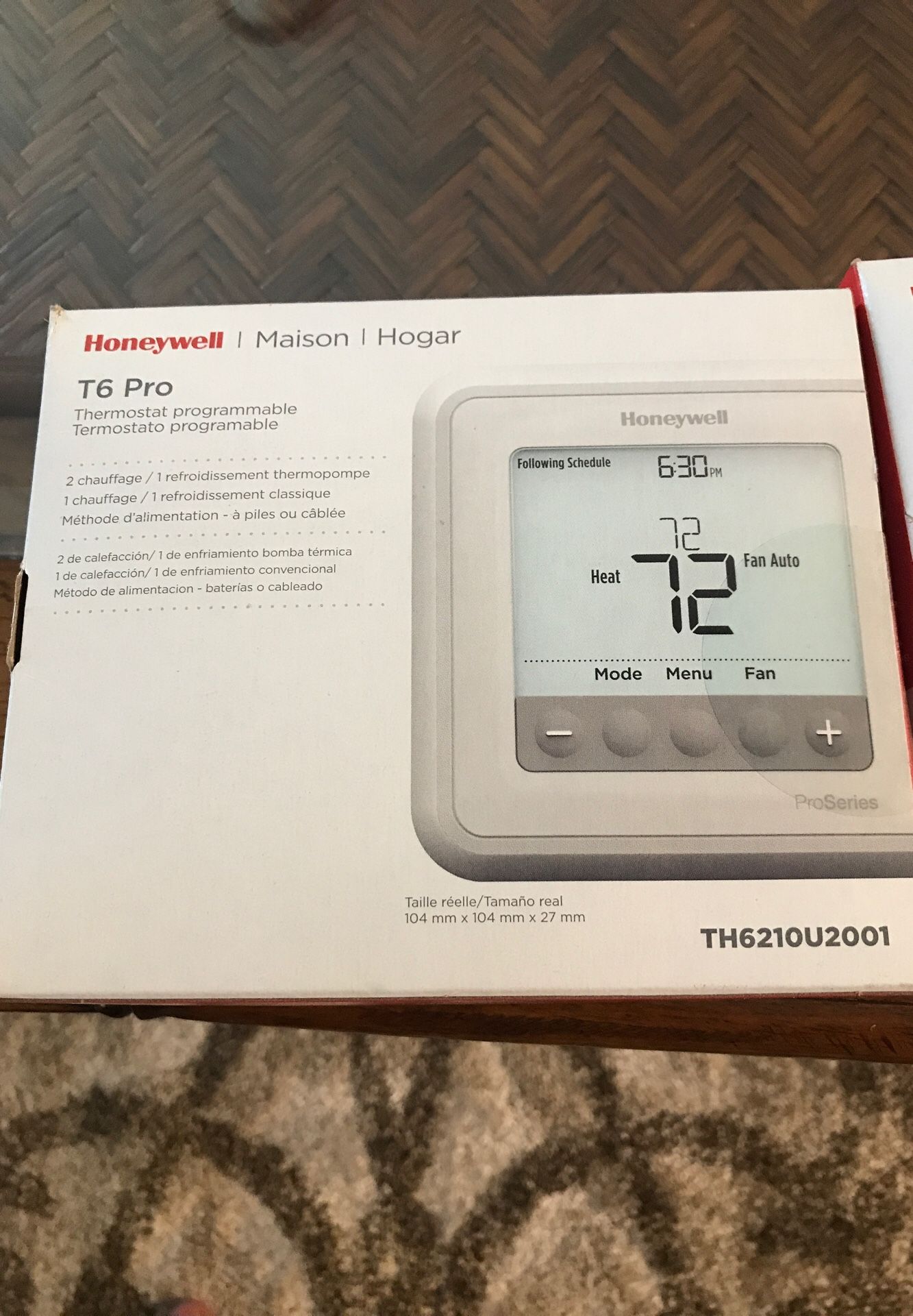 Honeywell T6 Pro thermostat model TH6210U2001 for Sale in Celebration ...