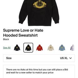 Brand New Supreme Love Or Hate Hooded
