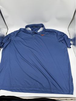 Cutter & Buck Texas Longhorns Polo Shirt Mens 3XL Blue Geometric Performance Golf NCAA