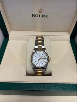 Rolex Date 34mm Ref. 15233 Two-Tone – White Stick Dial – Oyster Bracelet