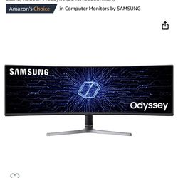 SAMSUNG 49” Odyssey CRG Series Dual QHD (5120x1440) Curved Gaming Monitor, 120Hz, QLED, HDR, Height Adjustable Stand, Radeon FreeSync, LC49RG90SSNXZA
