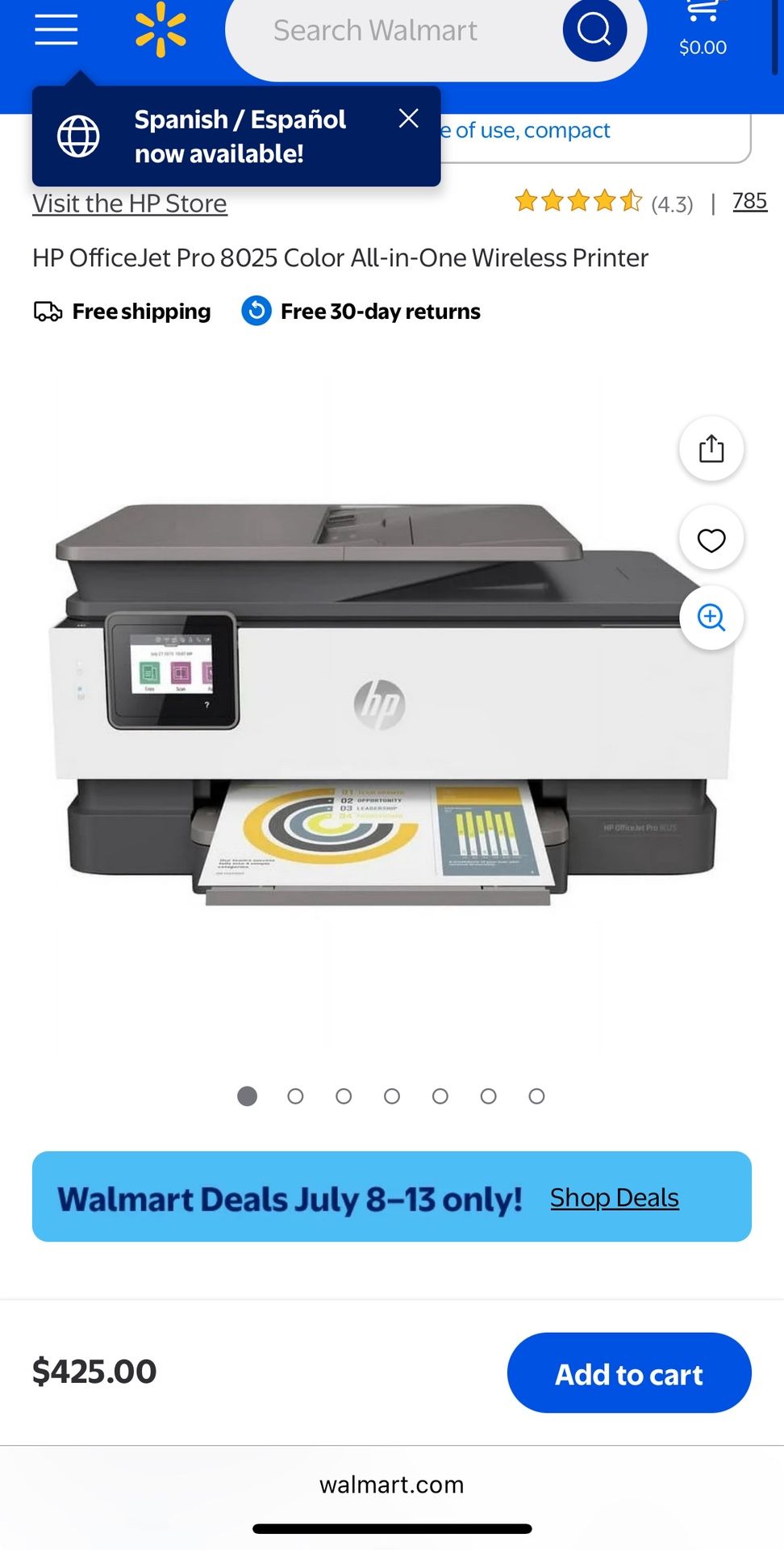 Used Printer/fax/scan/prints Photo