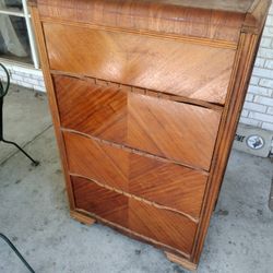 1930's Art Deco Waterfall 4 Drawer Dresser