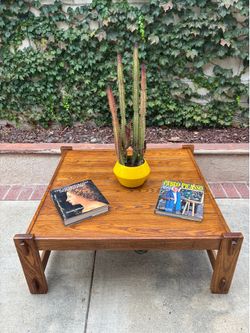 1970s Vintage MCM Lawson Fenning Ojai oak style coffee table