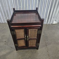Small bamboo chest w doors