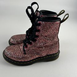 Dr Martens Pink Glitter Boots Size 6 Womens