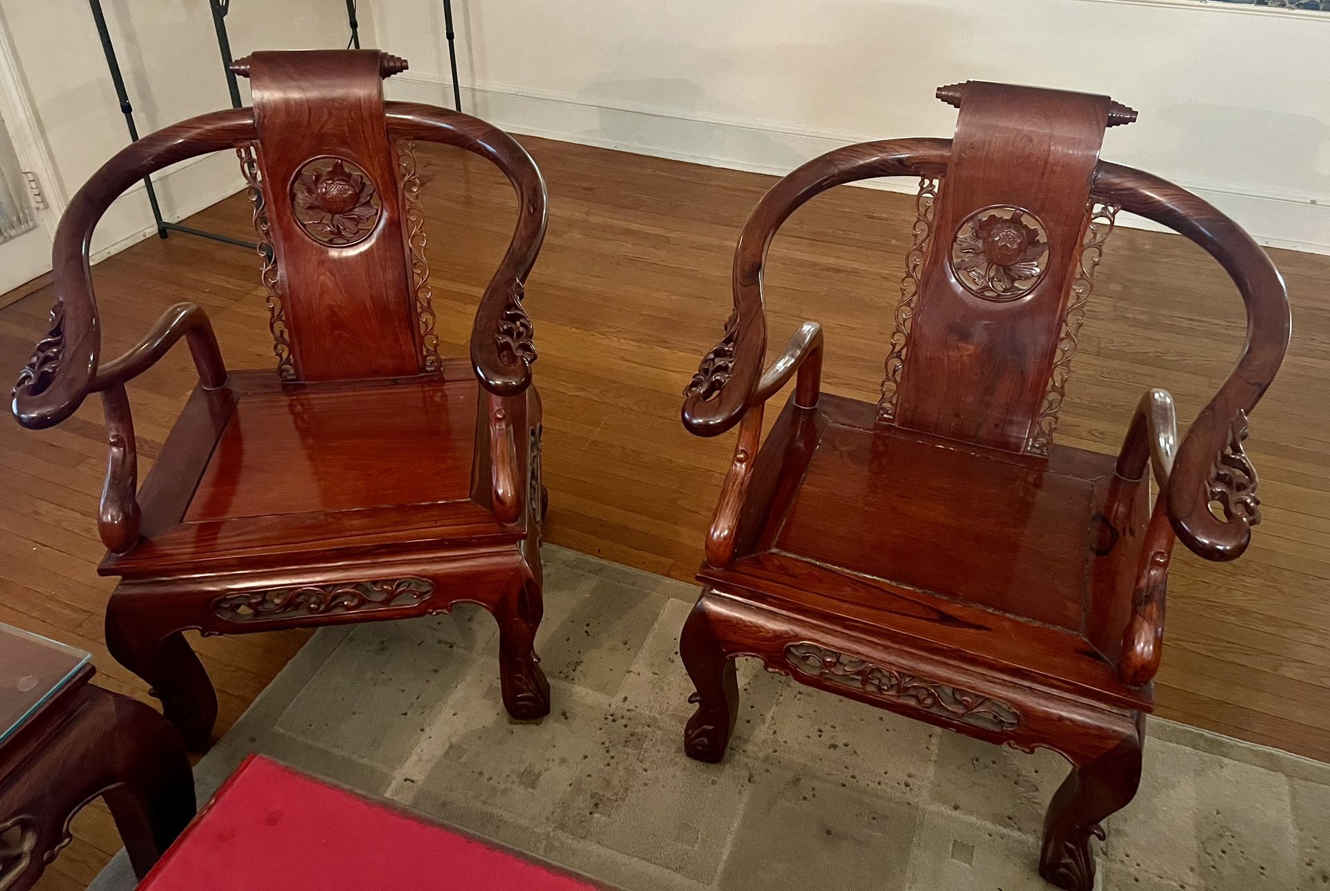 Beautiful Asian Real Wood Living Room Furniture Set