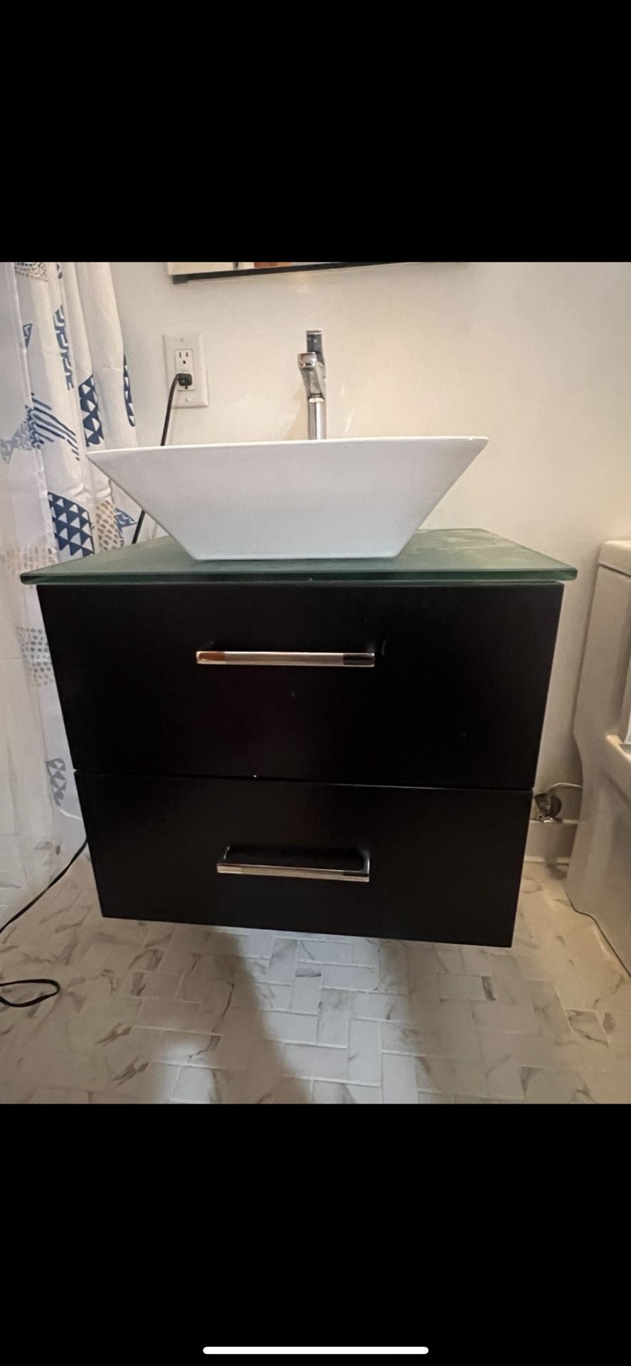 sink with countertop and tap